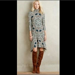 Anthropologie Maeve Geo pattern swing dress XS